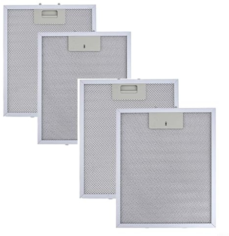 2 filtri antigrasso per cappa RANGEMASTER in metallo, 300 x 250 mm, filtro argento (4 pezzi)