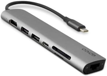 Epico 7-in-1 USB-C Multimedia Hub 8K HDMI 2.1 5000 Mbit/s Grau