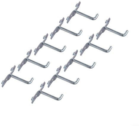 Zeroupshop 10 PCS Tool Holder Wall Hooks, Hook End Slanted Perforated Wall Hooks, Slanted Pegboard Organize Hooks