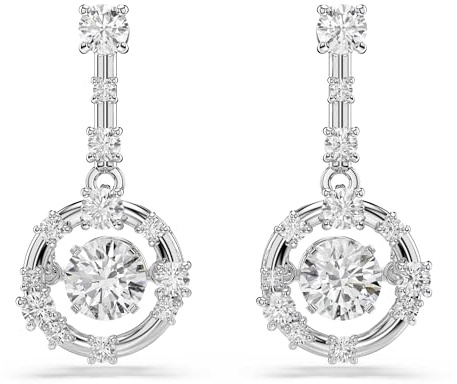 Swarovski Constella Kollektion, Rundslipning, Dansande sten, Vit, Rodiumpläterad