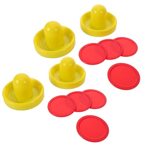 ROMISBABA 2 Set Air Hockey Pucks e Pushers in Plastica Leggera per Tavolo da Gioco Accessori Sostitutivi con Pad Adesivi per Intrattenimento Familiare e Ricreazione Domestica