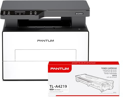 PANTUM BM4209DW Imprimante Laser Multifonction Scanner photocopieur, Noir et Blanc, Impression Recto-Verso Automatique, Anti-Bourrage, USB & Wi-FI, avec Toner TL-A4219 (1500 Pages)