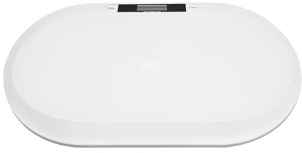 Pesata Digitale per Neonati, Bilancia Elettronica Precisa 10g, Piattaforma 55x32cm di Grande Comfort, Schermo LED, Funzione Tara e Hold, Capacità 20kg, Monitoraggio della Crescita per Neonati e