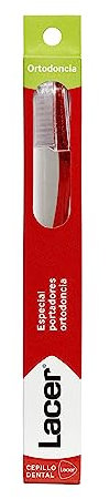 LACER - Cepillo de Dientes Ortodoncia, con Filamentos Extremadamente Suaves, Ideal para Portadores de Ortodoncia, Corte en Forma de “V”, Limpieza Eficaz, para la Higiene Bucal Diaria