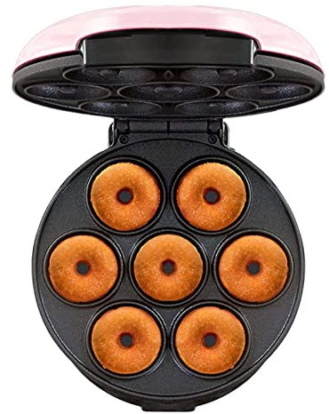 creatore di ciambelle - Macchina per ciambelle torta,Prepara 7 ciambelle con riscaldamento elettrico a doppia faccia per ciambelle con antiaderente per dessert Dous