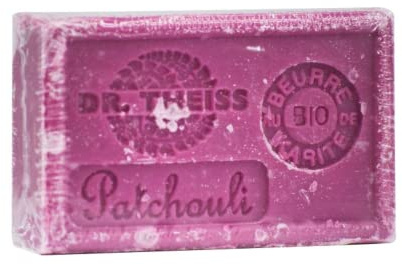 Dr Theiss - Savon de Marseille Patchouli - Pain de Savon au Beurre de Karité Bio et à l'Huile d'Olive Bio - Savon de Marseille Authentique - 125gr