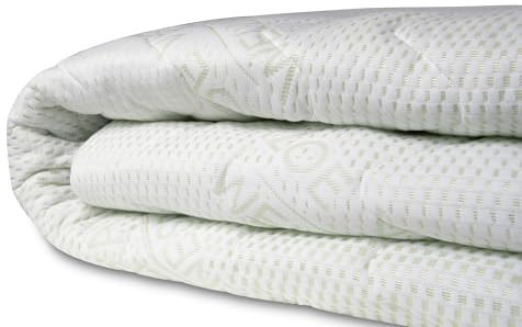 Bonex Komfort Matratzenbezug für Matratzen im Gesamtmaß 90x200cm - 13 - 15 cm hoch - Doppeltuch mit ALOE VERA - Allergiker geeignet - 60 Grad waschbar - 4-seitiger Reißverschluss, Weiß und Grün