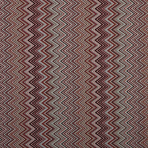 Kt KILOtela - Klädsel tyg – Jacquard Gobelin – bomull och polyester – 280 cm bred – till halv meter | sicksack – granat, blå, brun