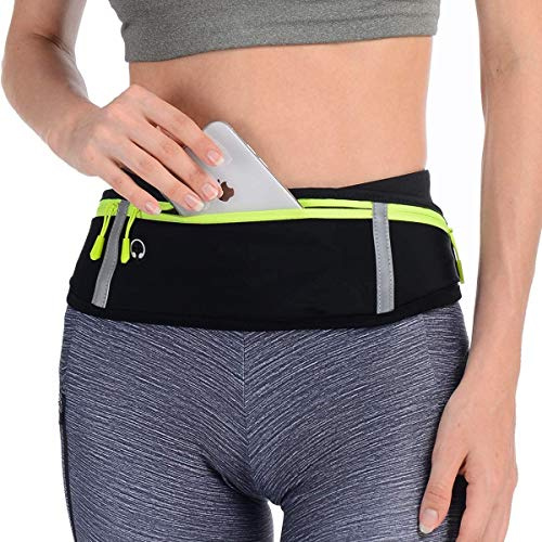 LocoJoy Best Comfortable More Soft Adjustable Running Belt with Reflective Strip that Fit All Phone and All Waist Sizes for Running, Workouts, Outdoor, Training Money Belt & More
