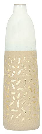 Main + Mesa Stoneware Vase with Gold Pattern