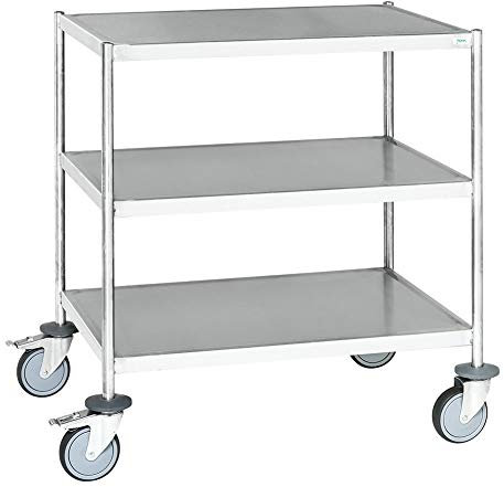 Edelstahl-Tischwagen mit 3 Böden 825 x 575 x 900 mm, Traglast: 200 kg, C3