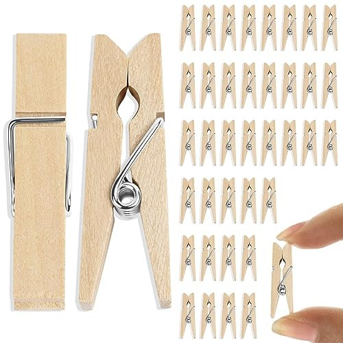 Vicloon Mini Pinces à Linge, 110 PCS Pinces à Linge en Bois, Petites Pinces à Linge en Bois de 25 mm pour Photos, Fête, Mariage, Décoration Maison