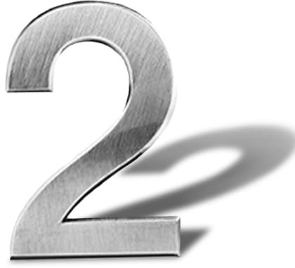 Hausnummer aus Edelstahl selbstklebend –Hausnummern zum Kleben Höhe 12 cm – Straßennummer – Hausnummer selbstklebend-Zahlen metall Türnummer(2)