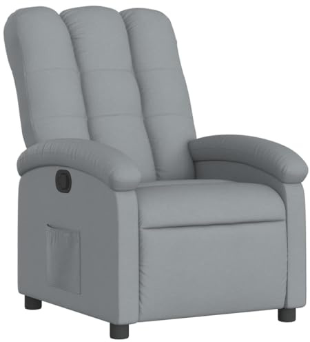 vidaXL Fauteuil Inclinable, Chaise de Relaxation avec Dossier, Siège avec Repose-Pied, Fauteuil TV de Salon, Moderne, Gris Clair Tissu