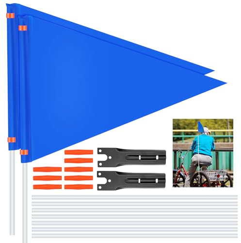 TETEWEVER 2 Stück Fahrradwimpel Kinder 185cm mit Stab, Einstellbar Fahrradfahne Sicherheitswimpel Fahrrad Wimpel Fahne Kinderfahrradfahne Fahrrad Fahne für Kinderfahrräder