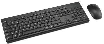 Kensington | Lot Clavier à Pile AA et Souris sans Fil | Récepteur USB 2,4 GHz Nano | Clavier numérique Pleine Taille | Souris silencieuse | 1200 DPI | AZERTY | Noir | K75562FR