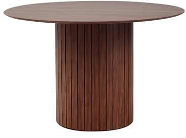 DEYARNA HOME Runt matbord för 4–6 personer, bondgård matbord, köksbord med trähus för kök och vardagsrum (mörkbrun, 120 x 120 x 76 cm)