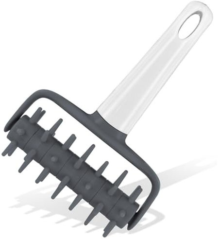 Pizza Dough Docker,Pizza Pie Dough Roller Docker,Dough Blistering Killer,Pastry Pie Needle Wheels Cutter,Pizza Hole Puncher Baking Tool Pizza Needle Roller,Pastry Roller with Spikes(180x118mm)