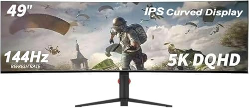 YOGAES 49 49 49 HDR 400 IPS Gaming Monitor versteckt innen verborgen VESA 100x100 mm Austauschbar Neigungshöhenverstellung möglich, G-Sync (75Hz)