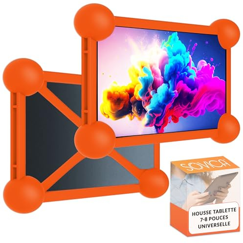 Housse Tablette 7 Pouces Universel Silicone Convient a Toutes Les tablettes PC et a Tous Les ebooks de 7 et 8 Disponibles sur Le marché Housse Tablette 8 Pouces (Orange)