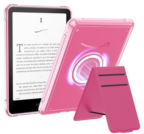 MoKo Funda para Kindle Paperwhite de 7 (12ª Gen-2024) y Kindle Colorsoft Signature Edition 2024, Soporte de Cubierta Ultra Delgada DIY Caso con la Carga Inalámbrica Cubierta Completamente, Magenta