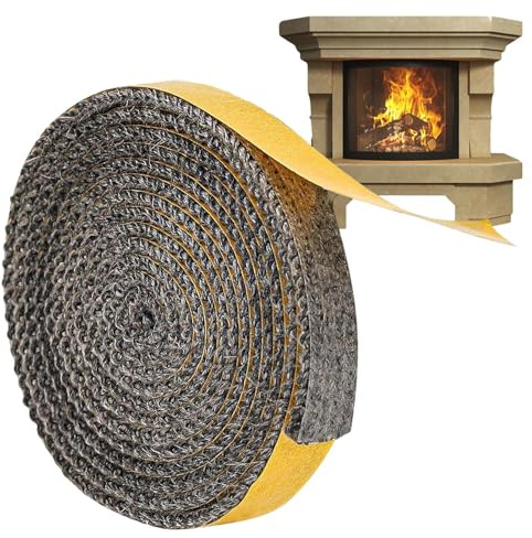 Nastro di tenuta per forno – Nastro sigillante resistente al calore in fibra di vetro, tipo di adesivo di ricambio che rafforza la tenuta di stufe a legna e porte del caminetto | Facile installazione