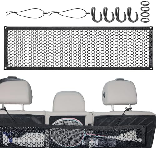 Rete da carico per Veicoli, Organizer in Rete per Bagagli, Elastico Regolabile con portaoggetti, Ganci a Rete, SUV, furgoni, Camion, berlina, Camper, per Campeggio, da Viaggio all'aperto