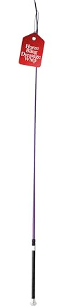 HORZE Lightweight Dressage Whip with Bling and Leather Grip Handle - Purple - 44 in