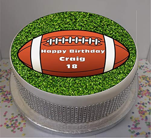 Personalised Rugby Ball 8 Edible Icing Cake Topper (Please Leave Personalisation Details as a Gift Message)
