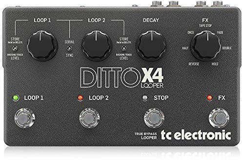 TC Electronic DITTO X4 LOOPER Einfaches und intuitives zweispuriges Gitarren-Looper-Pedal mit leistungsstarken Loop-Effekten