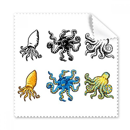 DIYthinker Marine Life Octopus mönster illustration glasögonputsduk rengöringsduk telefon skärm-rengöringsmedel 5 st present