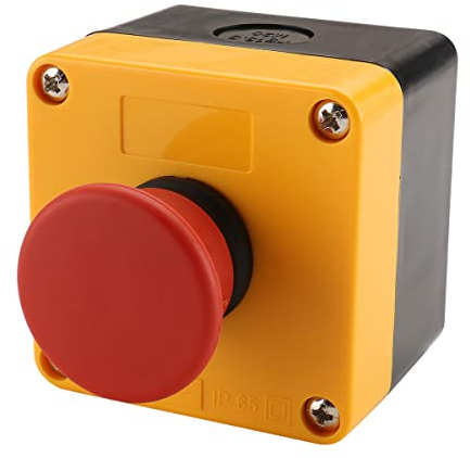 Baomain Red Sign Interrupteur à bouton-poussoir d'arrêt d'urgence momentané résistant aux intempéries 660 V avec boîte