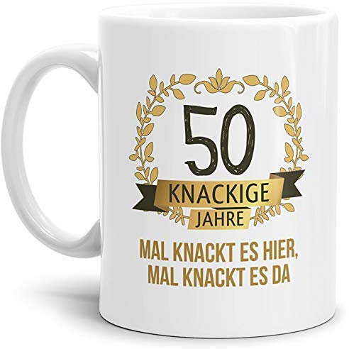 Tassendruck Geburtstags-Tasse Knackige 50 Geburtstags-Geschenk Zum 50. Geburtstag/Geschenkidee/Scherzartikel/Lustig/Witzig/Spaß/Fun/Mug/Cup/Beste Qualität - 25 Jahre Erfahrung