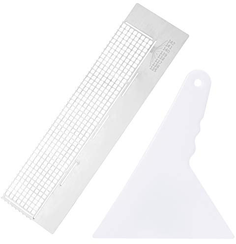 MWOOT 5D Diamant Malerei Masche Lineal und Korrektur-Werkzeug,Edelstahl Diamond Art Painting Zubehör Lineal,DIY Zeichnungs-Werkzeug mit 360 Blanko-Raster für Rundbohrer (141mm)