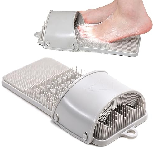 DalkomLife Foot Scrubber Feet Cleaner Washer Brush for Shower Floor Spas Massage, Slipper for Exfoliating Cleaning Foot