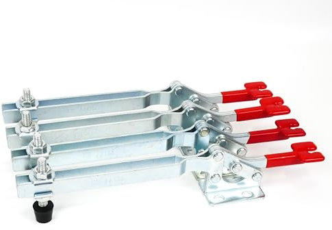 Kniehebelspanner, 250 kg Haltekraft, Type GH-22185, 1 Stück/VE, einstellbare Schnellspanner als Waagerechtspanner für Vorrichtungsbau, Montage, Maschinenbau, Holztechnik (1, GH-22185 (250 kg))