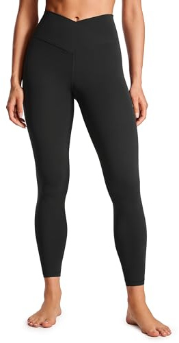 CRZ YOGA Mujeres Butterluxe Crossover Yoga Leggings Cintura Alta Ejercicio Atlética Deportivos Pantalones - 64cm Negro 42
