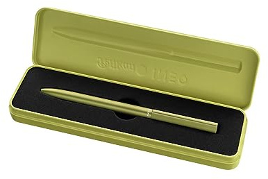 Pelikan, Penna A Sfera Ineo, Colore Verde, Inchiostro Blu Ricaricabile, Finitura Metallica Satinata, Confezione con Astuccio Incluso, Made in Germany