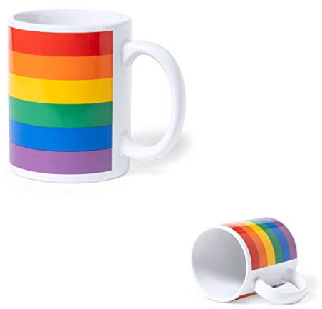 noTrash2003 Tazza da caffè in ceramica con motivo arcobaleno in confezione doppia per coppie LGBT QUEER Rainbow Tolleranza Diversity Bandiera