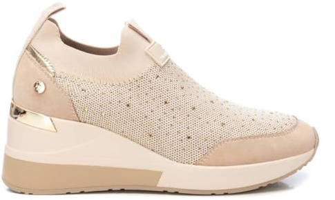 XTI - Zapatilla Mujer Beige - Calzado Cómodo y Versátil - Moda Casual - Modelo 14241801 (Talla 38)
