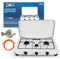 ZMC Gaskocher 3-flammig, Campingkocher mit Schlauch & Regler, für Propangas LPG, 2X 2,2 kW + 1x 1,0 kW Brenner, Dreiflammiger Kocher für Outdoor Camping Küche, 2-Stufen-Flamme, 393 g/h Verbrauch
