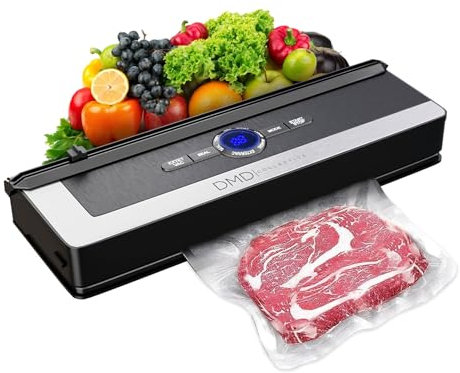 DMD Collective - Vacuum Sealer 6-in-1, 30cm Longer Seal Food Sealer with Vacuum Sealer Bags for Vac/Seal/Rice/Wet/Dry Mode, Built-in Cutter and Visible LED Digital Countdown Display