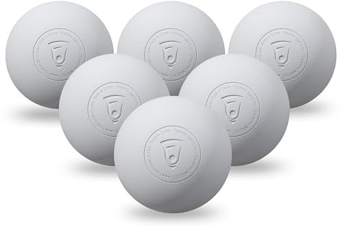 Franklin Sports Lacrosse-Bälle – Offizielle Größe Lax-Bälle zum Üben – Gummi 63 mm Lacrosse-Konstruktion für den Außenbereich – ideal für Muskelmassagetherapie + Yoga – Weiß, 6 Stück