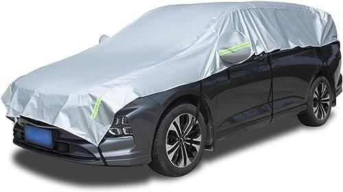 CaiTang Halbgarage für Auto Windschutzscheibe Abdeckplane Winter, Halbe Autoabdeckung Universal Halbabdeckung für Allwetter mit Haken und Riemen, Auto halbgarage Staubdicht Schneefest, SUV