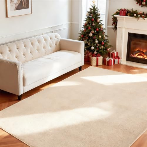 Alfombra de salón, de pelo corto, decoración para salón, mullida, suave, lavable y antideslizante, moderna alfombra monocromática para dormitorio, habitación de los niños, alfombra de cama, 200 x 280