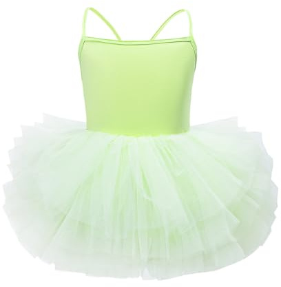 Vestido de ballet para niña, con tutú, sin tirantes, color sólido, para primavera y verano