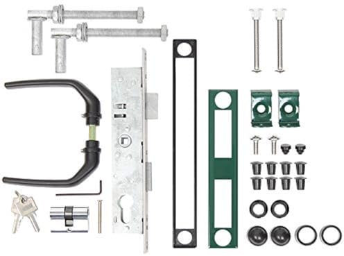 Alberts 653811 Zubehör-Set für Wellengitter-Tore | für Tore bis 1500 mm Höhe | zinkphosphatiert, grün kunststoffbeschichtet RAL 6005