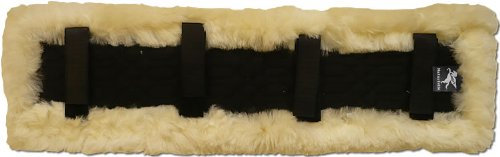 Engel Reitsport | Kammdeckel Unterlage aus Lammfell (Fahrsport) Stoff schwarz Fell med. Grösse 60x14cm (Kamde)