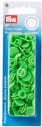 Prym 393114 Nähfrei Druckknopf Color Snaps rund 12,4 mm hellgrün, Kunststoff, 12.4 mm