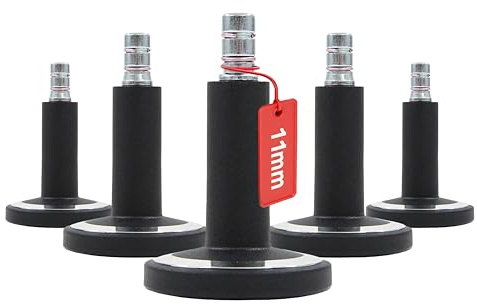 hjh OFFICE 619043 Bodengleiter Bürostuhl STATO-M, Stift 11mm Schwarz/Chrom robuste Gleiter für weiche Böden